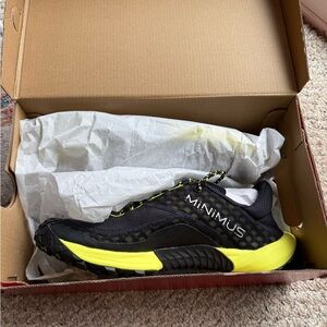 New Balance Black and Yellow Minimus Sneakers